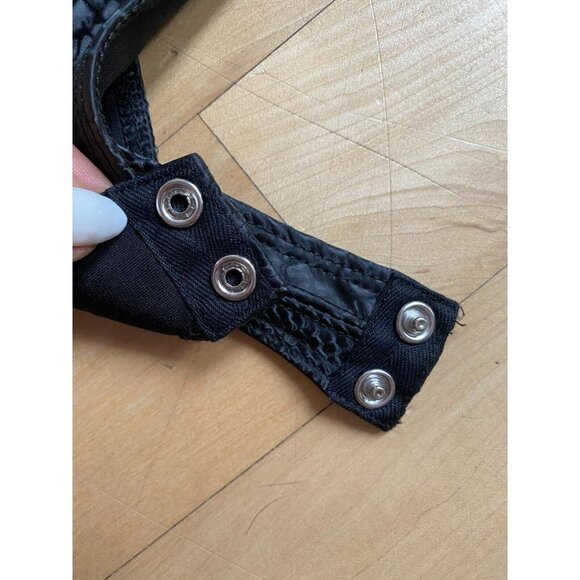 GOOD American BNWOT Womens Black Snakeskin Bodysuit Long Sleeve Thong Back - Picture 6 of 8